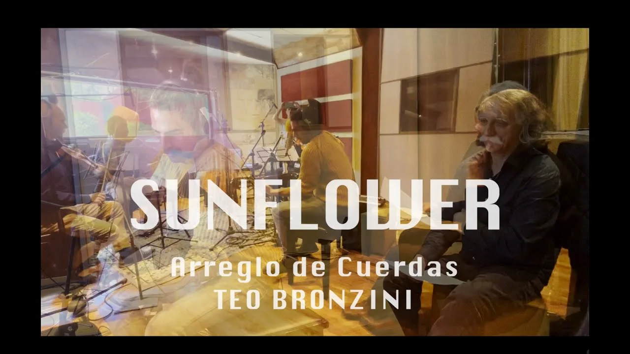 Nahuel and Teo Bronzini with the string quartet in the Sunflower live video